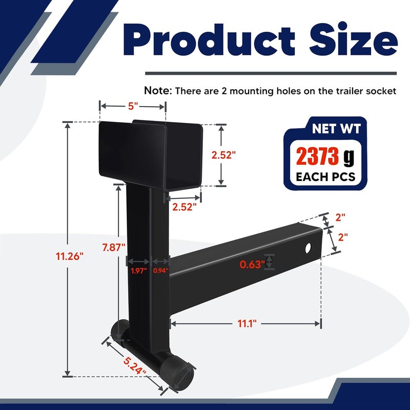 VONLX Trash Can Hauler Grabber with 2 inch Hitch Reciever, Garbage Hauling Towing Hitch Attachment on Lawnmower Three Point Hitch Fit for Lawn Mower Garden Tractors - Image 3